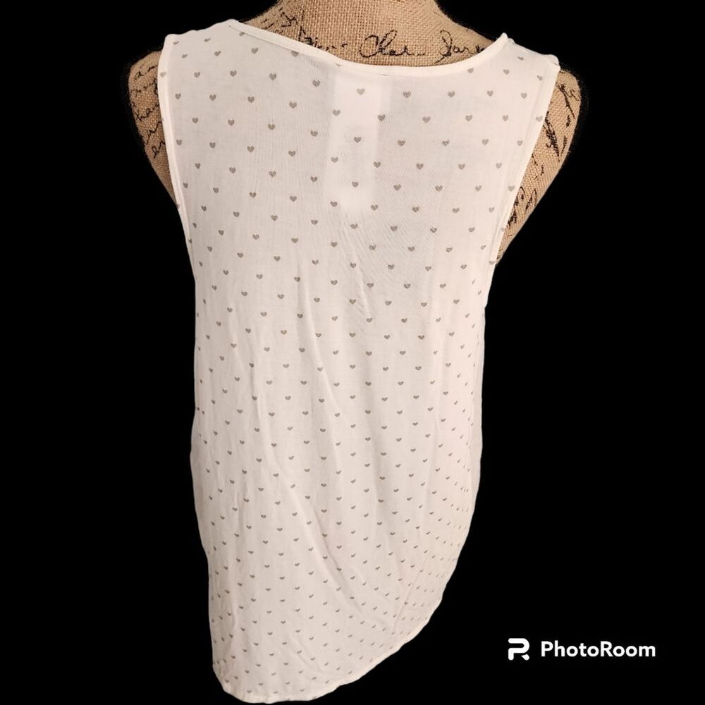 Disney Parks Authentic Original Tank Top Womns SZ L Retro Polka Dot Kidcore Love - Picture 3 of 4